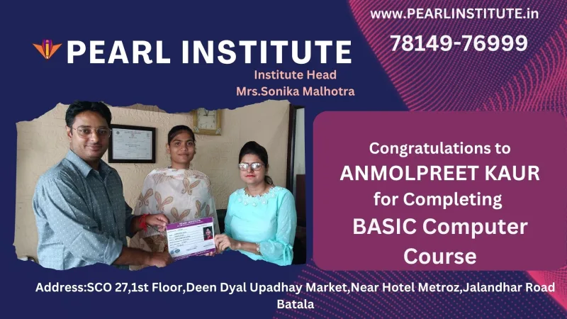 Anmolpreet Kaur Basic Computer Course