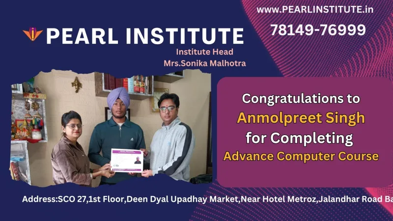 Anmolpreet Singh Advance Computer Course