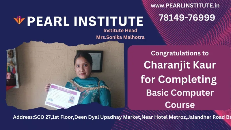 Charanjit Kaur Basic Computer Course