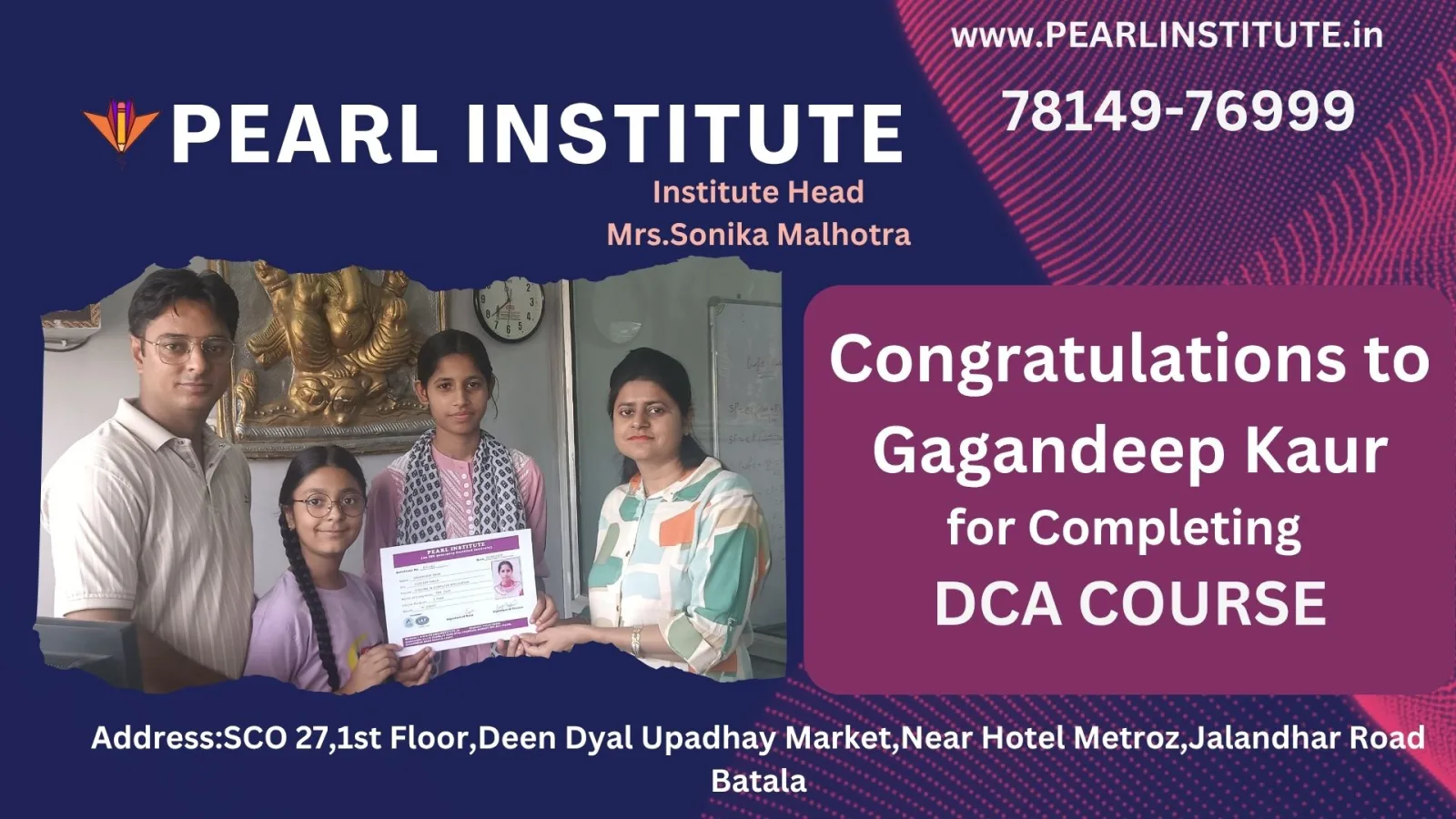 Gagandeep Kaur DCA (Diploma in Computer Application) Course