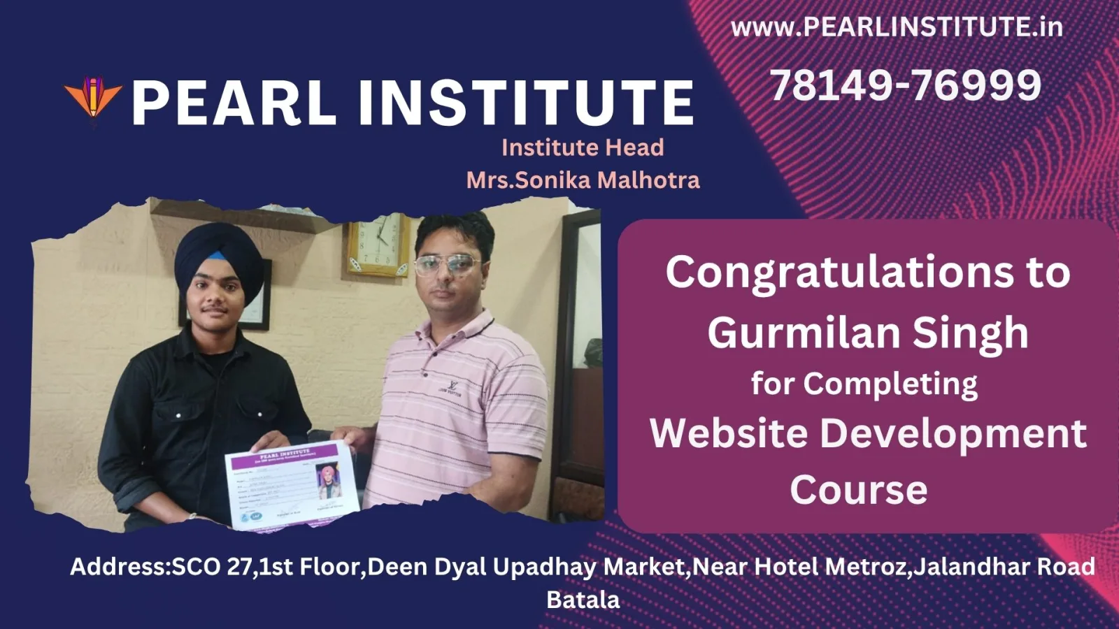 Gurmilan Singh Website Development Course
