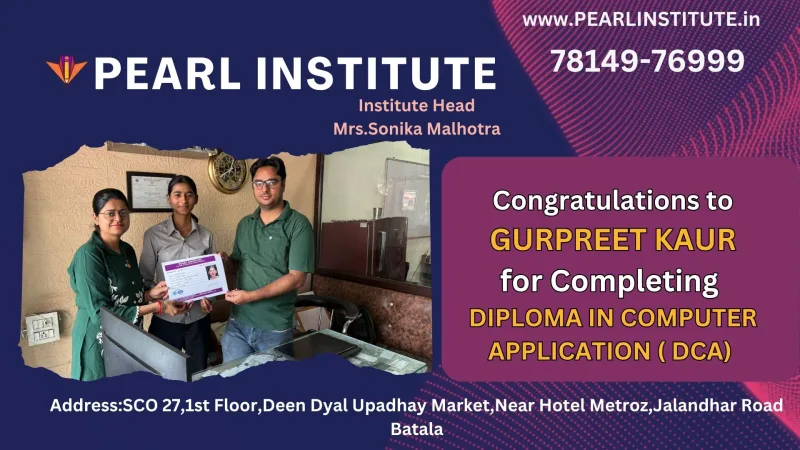 Gurpreet Kaur DCA (Diploma in Computer Application) Course