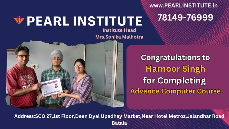 Harnoor Singh Advance Computer Course