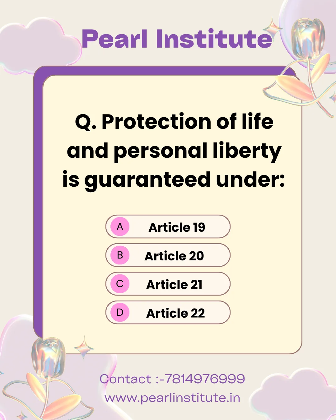 Indian Constitution Quiz: Protection of Life and Personal Liberty is Guaranteed Under Which Article?