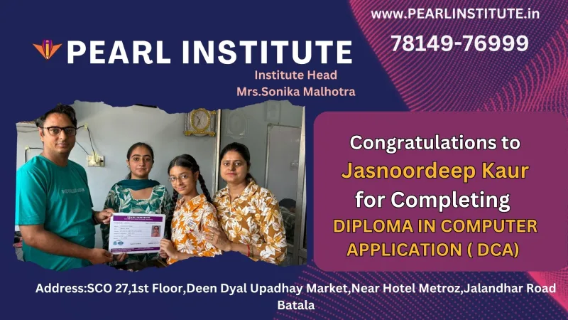 Jasnoordeep Kaur DCA (Diploma in Computer Application) Course