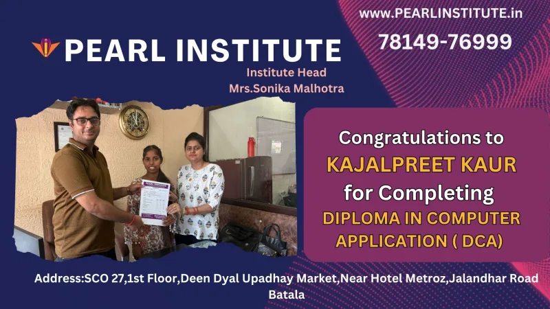 Kajalpreet Kaur DCA (Diploma in Computer Application) Course
