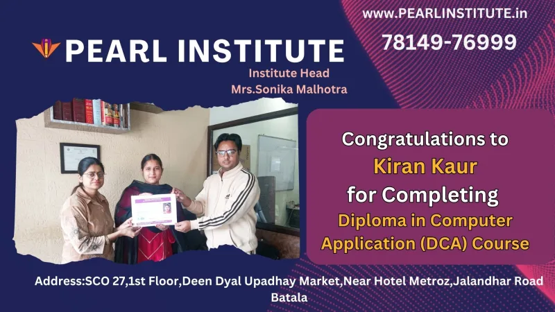 Kiran Kaur DCA (Diploma in Computer Application) Course