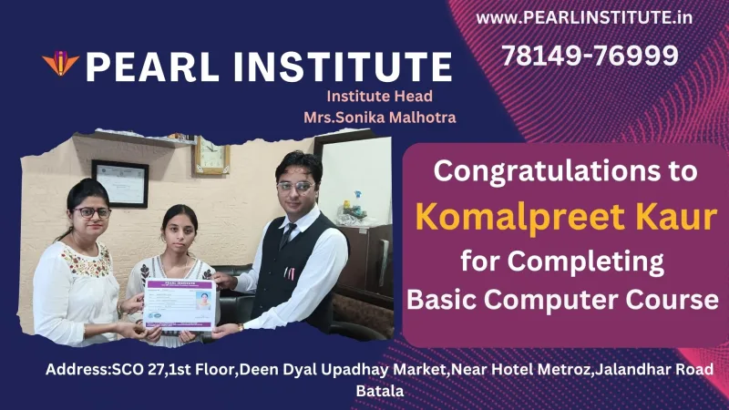 Komalpreet Kaur Basic Computer Course