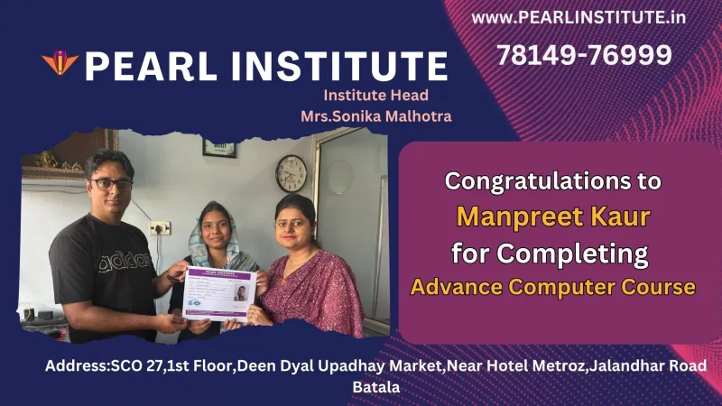 Manpreet Kaur Advance Computer Course