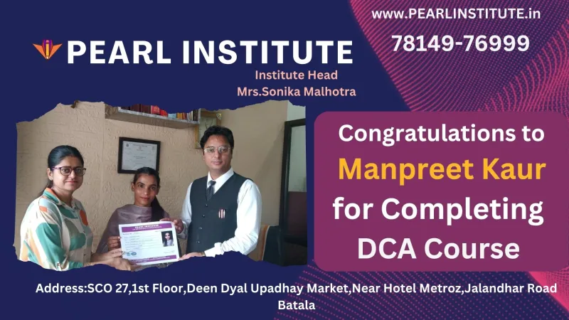 Manpreet Kaur DCA (Diploma in Computer Application) Course