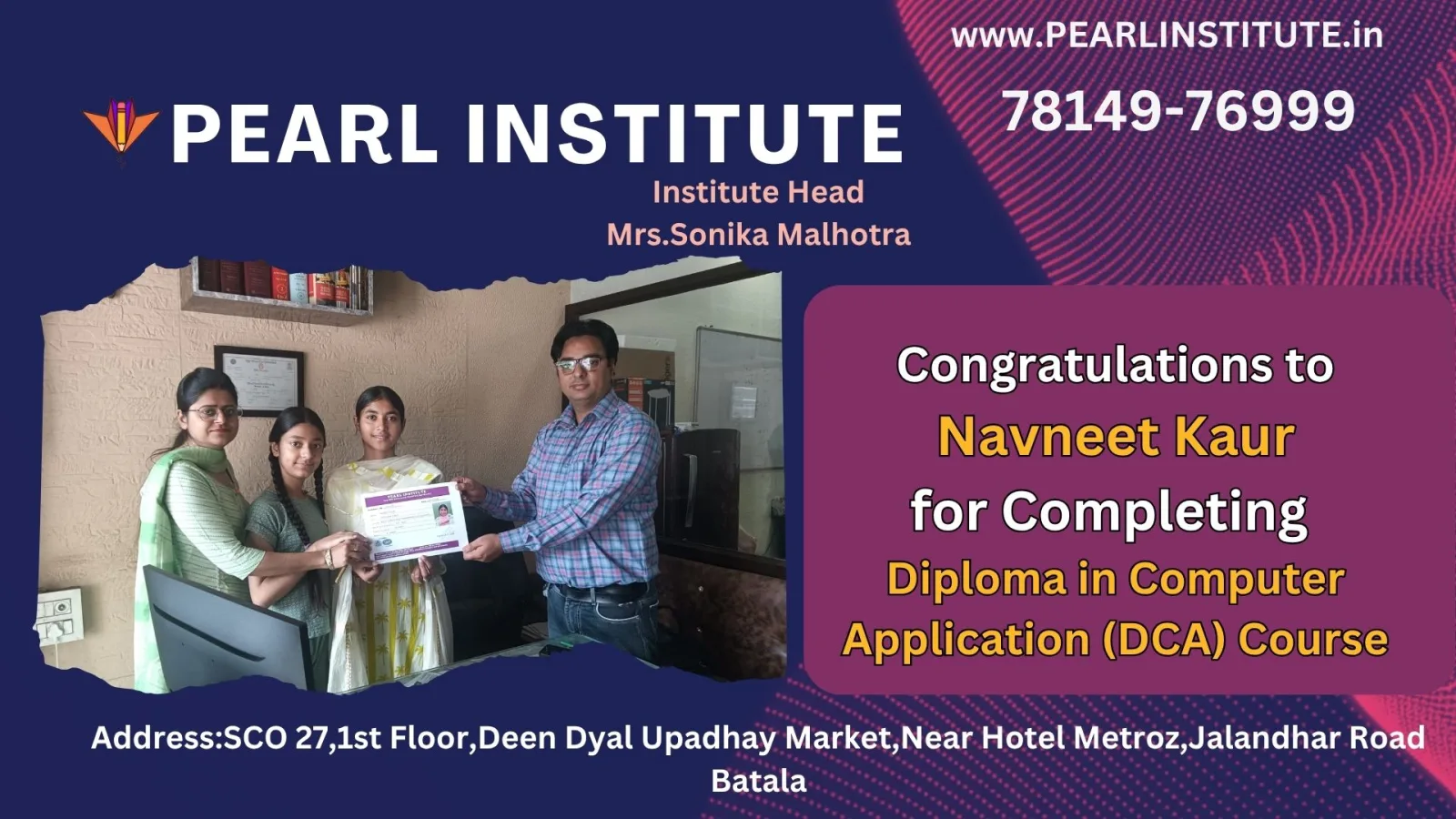 Naveet Kaur DCA (Diploma in Computer Application) Course