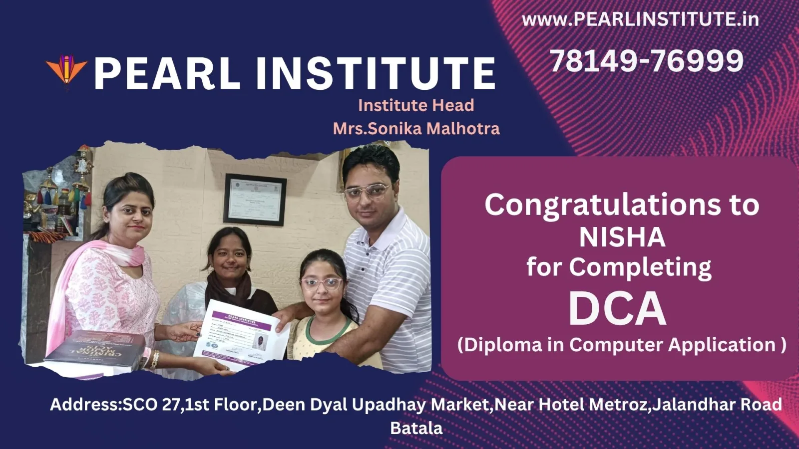 Nisha DCA (Diploma in Computer Application) Course