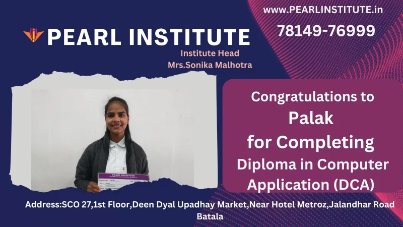 Palak DCA (Diploma in Computer Application) Course