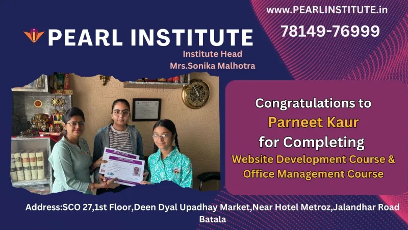 Parneet Kaur Website Development Course & Office Management Course