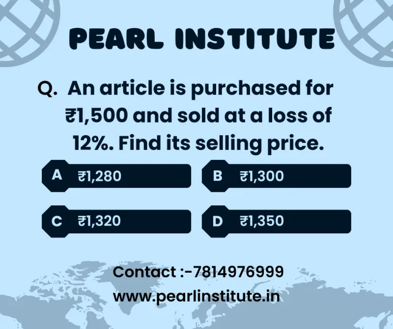 Profit & Loss Aptitude Quiz: An Article Is Purchased for ₹1,500 and Sold at a Loss of 12% – Find Its Selling Price |