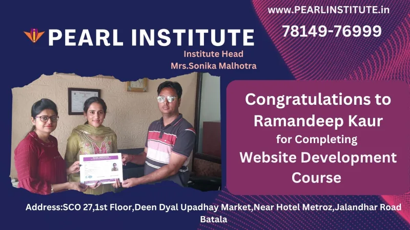 Ramandeep Kaur Website Development Course