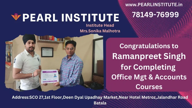 Ramanpreet Singh Office Mgt & Accounts Course