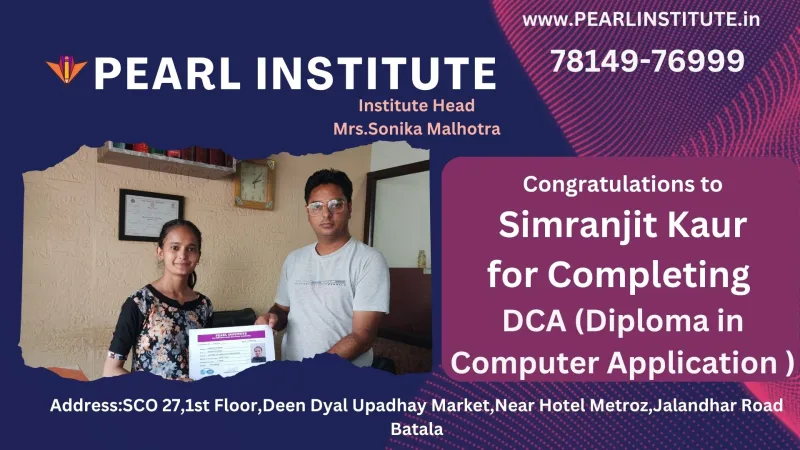 Simranjit Kaur DCA (Diploma in Computer Application) Course