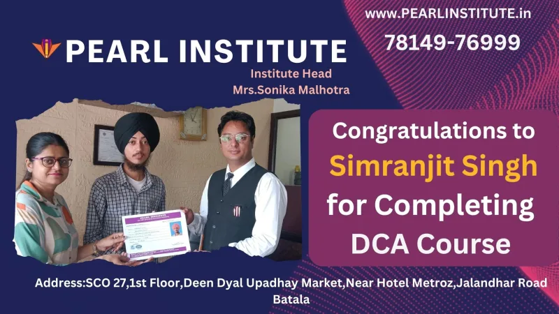 Simranjit Singh  DCA (Diploma in Computer Application) Course
