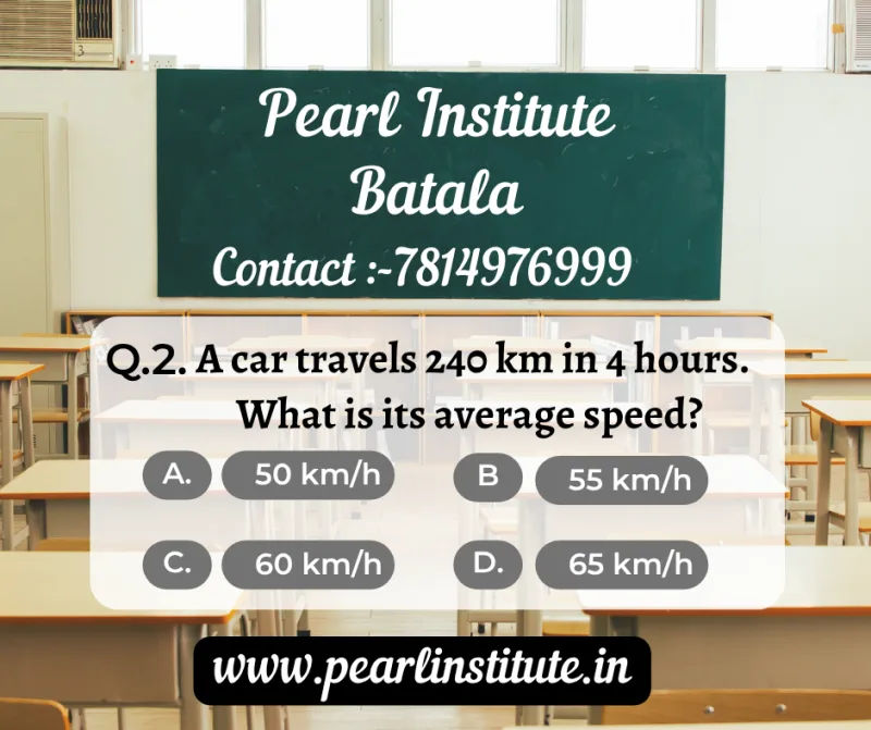 Speed, Time & Distance Quiz: A Car Travels 240 km in 4 Hours – What Is Its Average Speed?