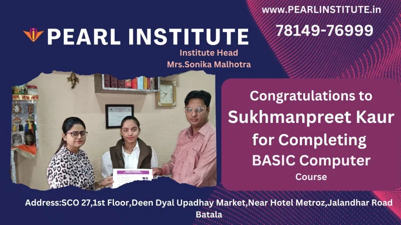 Sukhmanpreet Kaur Basic Computer Course