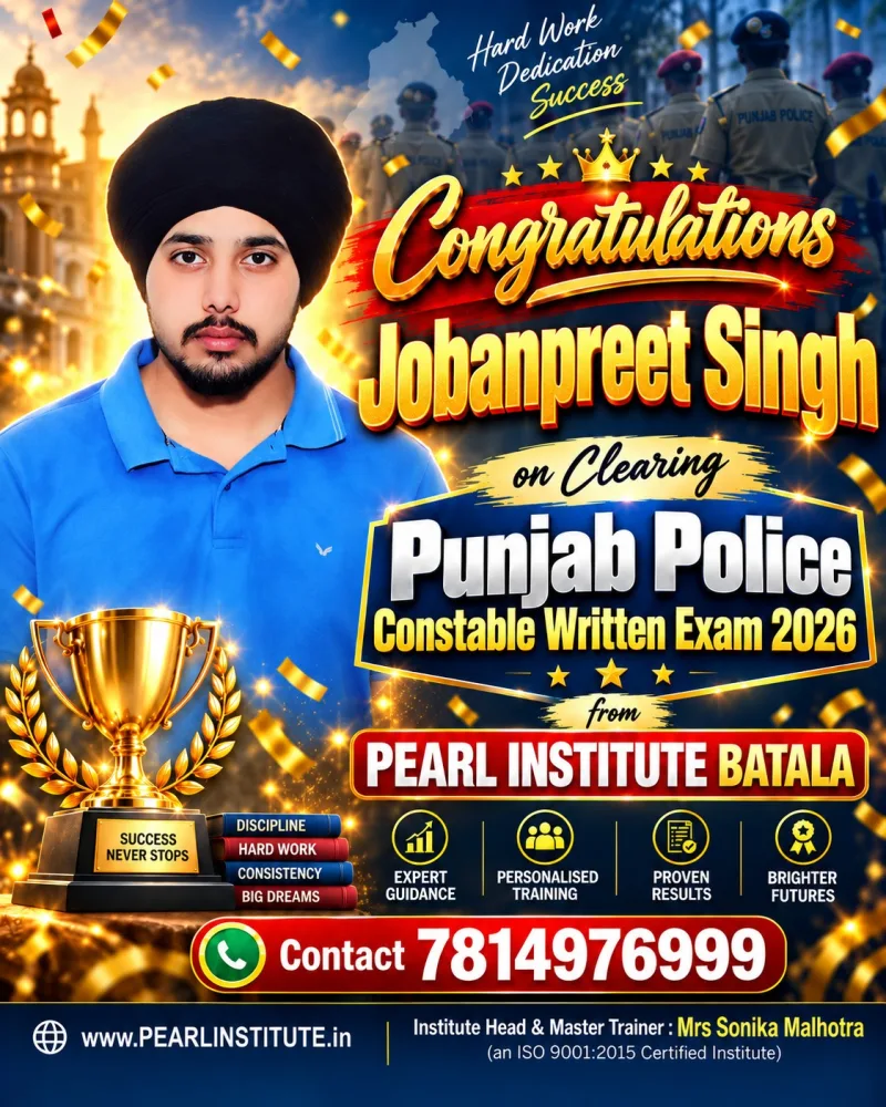 Congratulations to Jobanpreet Singh for successfully Clearing Punjab Police Constable 2026 Written Exams