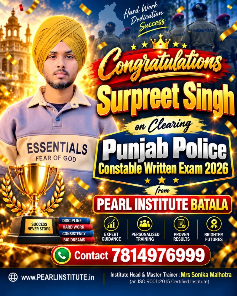 Congratulations to Surpreet Singh for successfully Clearing Punjab Police Constable 2026 Written Exams